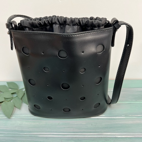 Kesslord Paris France Leather Drawstring Cutout Designer Bag - Picture 4 of 12